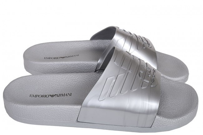 Pantofle X4PS02 stříbrná - Emporio Armani stříbrná 43