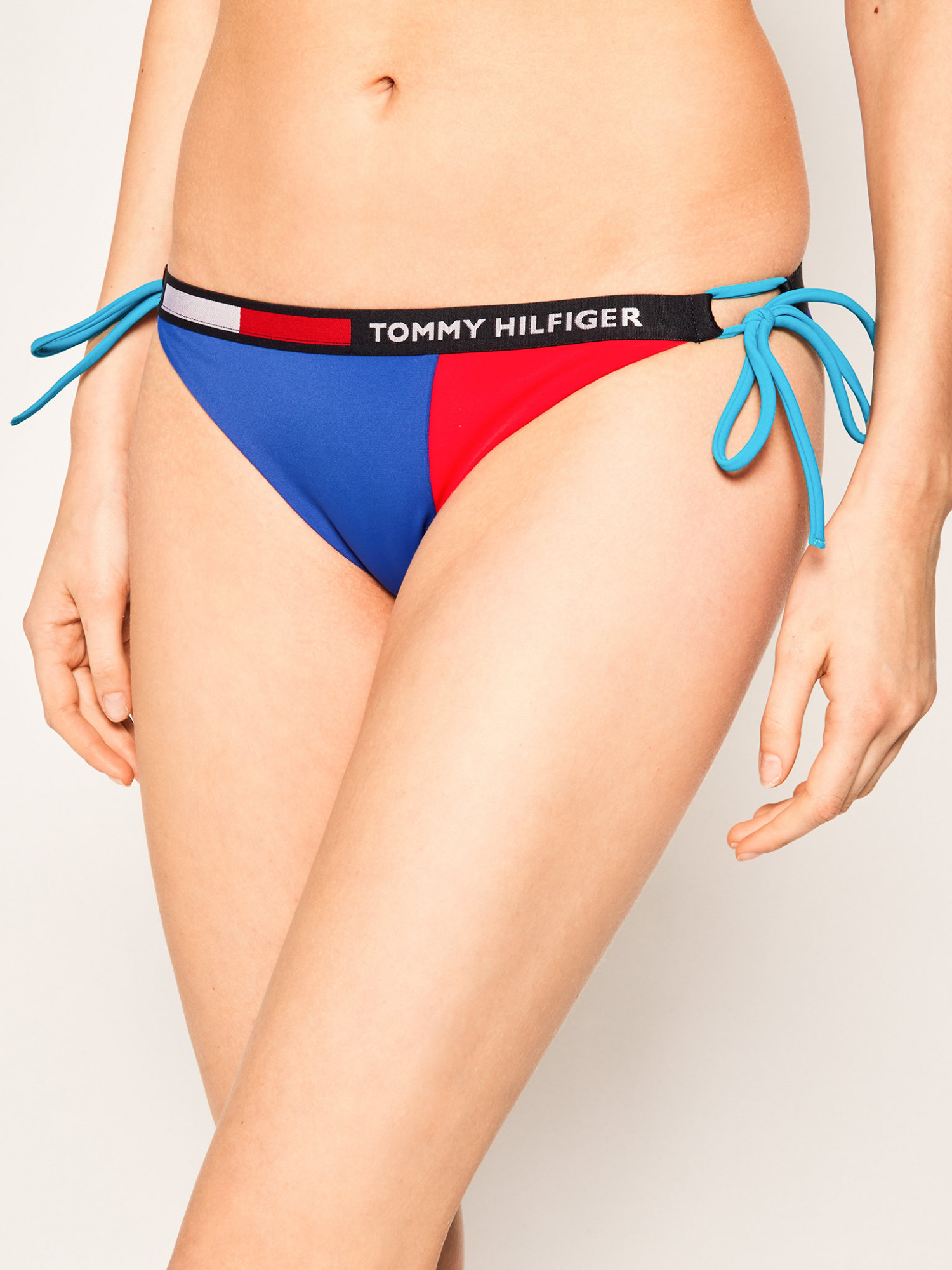 Spodní díl dámských plavek UW0UW02180-C65 modročervená - Tommy Hilfiger modro-červená M