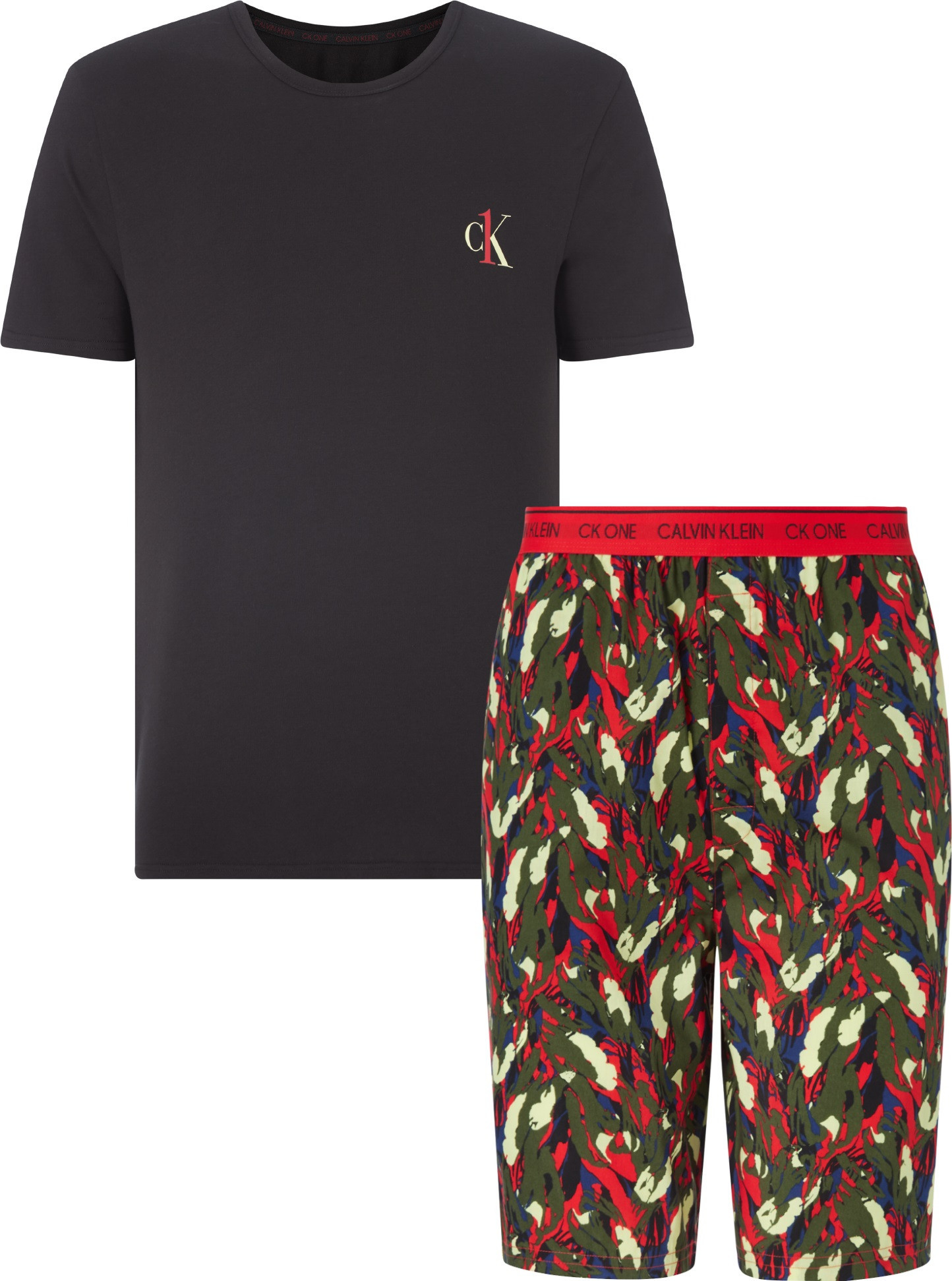Pánské pyžamo set NM1870E 9VO vícebarevné - Calvin Klein vícebarevné XL