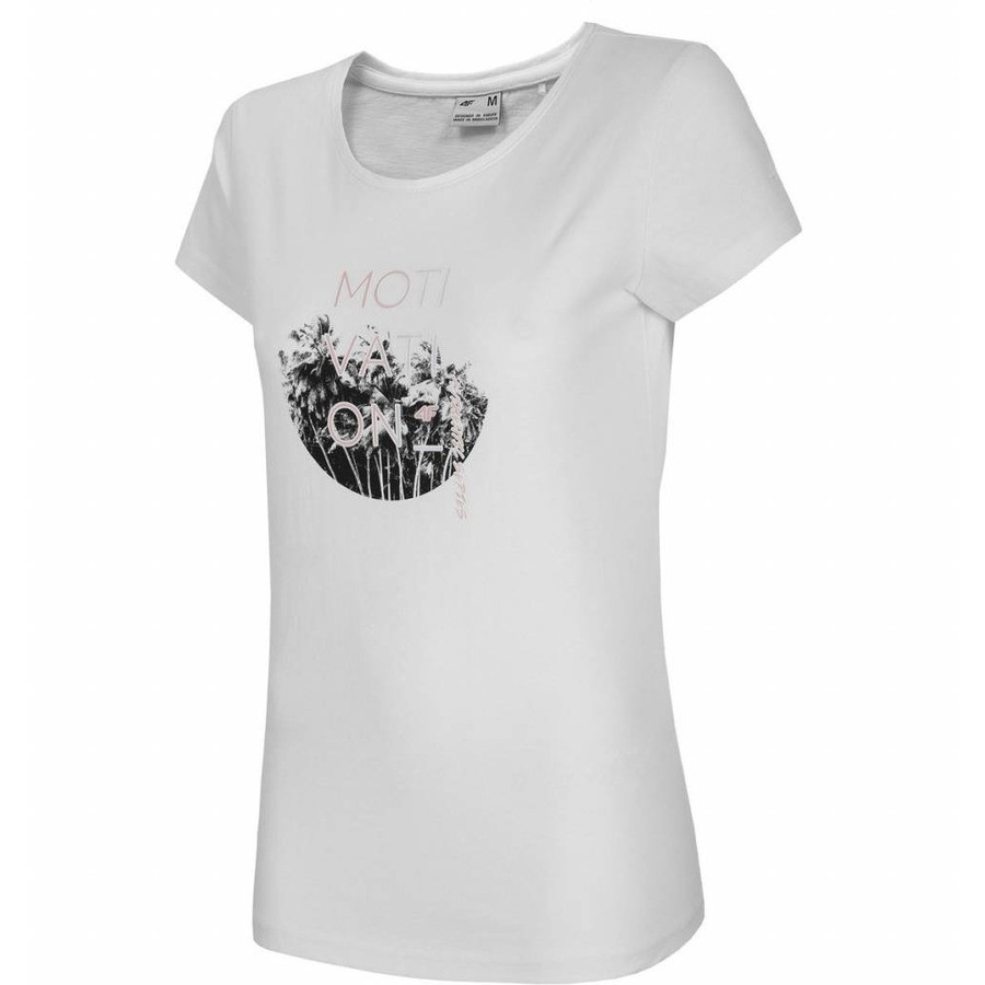 Dámské tričko s krátkým rukávem WOMENS T-SHIRT TSD029 SS21 - 4F bílá L