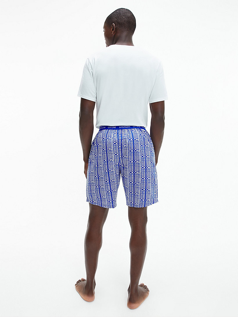 Pánské krátké pyžamo 000NM2128E - W17 - Modrá - Calvin Klein bílo-modrá L