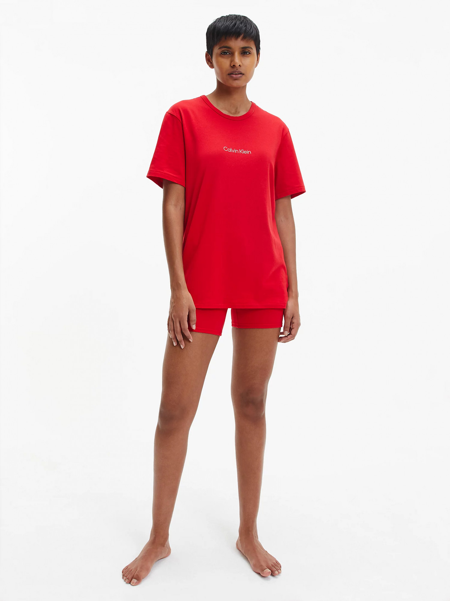 Dámské pyžamo - QS6764E - XMK - Rudá - Calvin Klein červená M