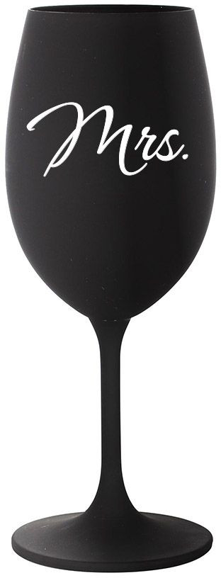 MRS. - černá sklenice na víno 350 ml uni