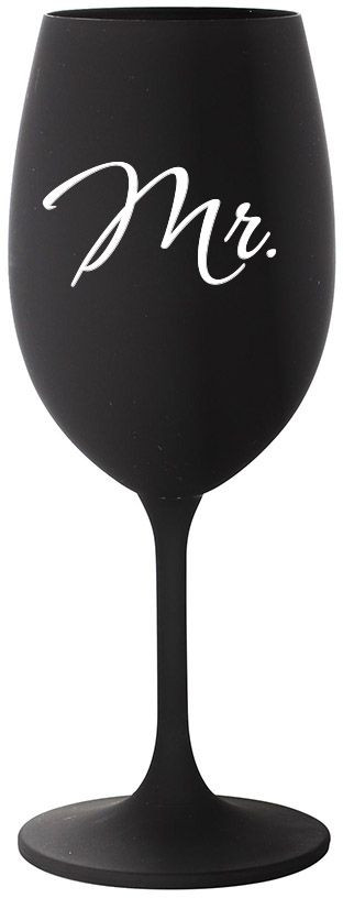 MR. - černá sklenice na víno 350 ml uni