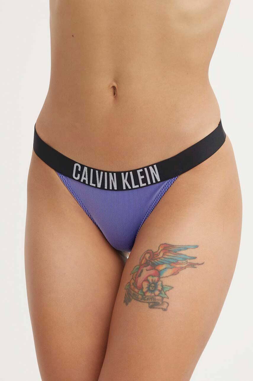 Dámské plavkové kalhotky KW0KW02611 C86 modré - Calvin Klein L