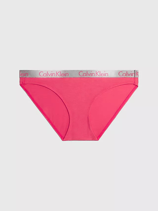 Dámské kalhotky BIKINI 000QD3540E XAV malinové - Calvin Klein XS