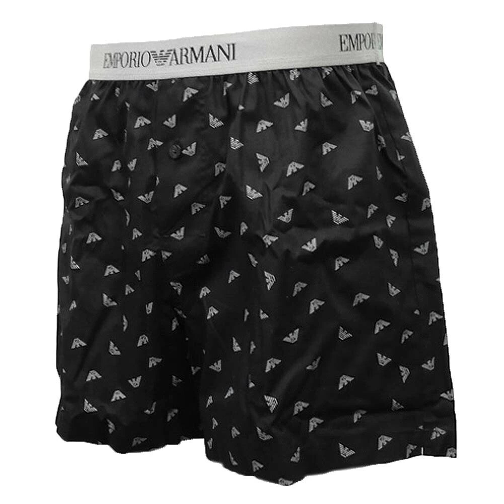 Pánské trenýrky 110991 4R576 35221 černé s potiskem - Emporio Armani L