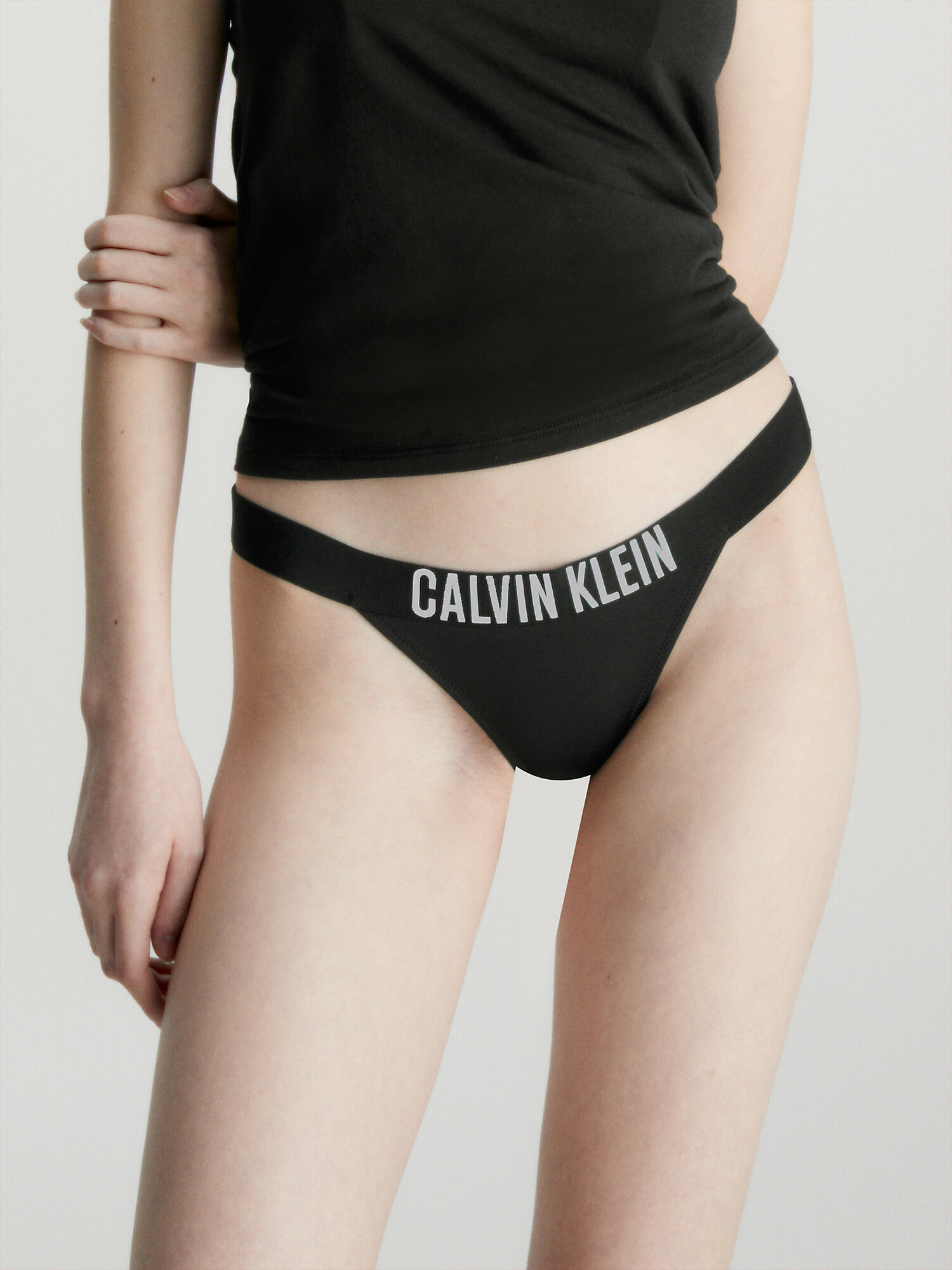 Dámské plavkové kalhotky KW0KW01984 BEH černé - Calvin Klein M