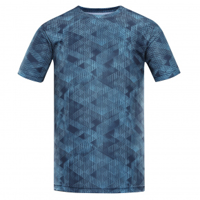 Pánské funkční triko QUATR Tmavě modrá s modrou vzor - ALPINE PRO