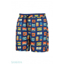 Pánské plavkové kraťasy Happy Shorts long SM29-48 Tmavě modrá mix - Self