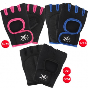 SPORT Neoprenové fitness rukavice 362174 Černá s růžovou - QMAX