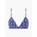 Trojúhelníková bralette s logem QF5953 - X00 - Modrá s bílým logem - Calvin Klein