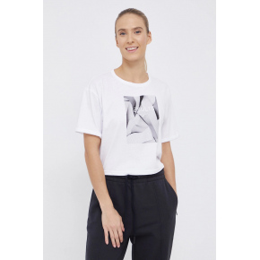 Dámský crop top s potiskem H4Z21-TSD029 10S Bílá s černou - 4F