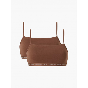 Dámská bralettka 2 pack 000QF6040E - W5K - Hnědá - Calvin Klein