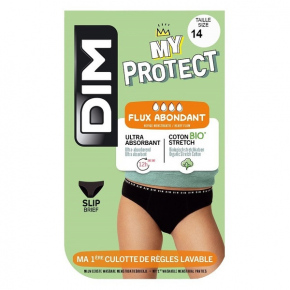Dívčí menstruační kalhotky My protect / TEENS MENSTRUAL SLIP Černá - DIM