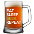 EAT SLEEP BEER. REPEAT - pivní sklenice 0,5 l