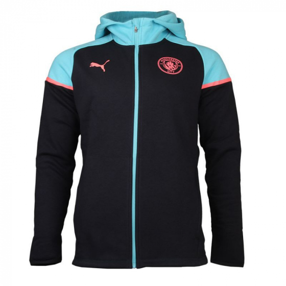 Pánská mikina Manchester City Casuals Hooded JKT M 772904 03 tm.modrá/sv.modrá - Puma